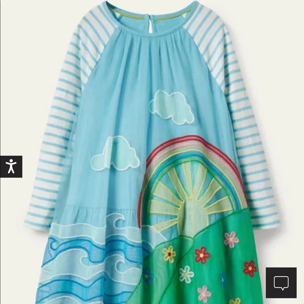 NWT Mini Boden Jersey Tulle Scene Dress